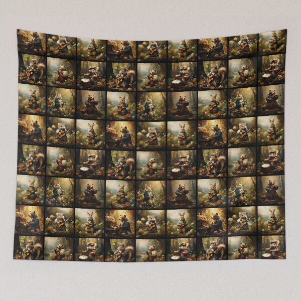 Item preview, Musical Animals Playing Instruments Pattern | Animal Art designed and sold by UnhingedBird.