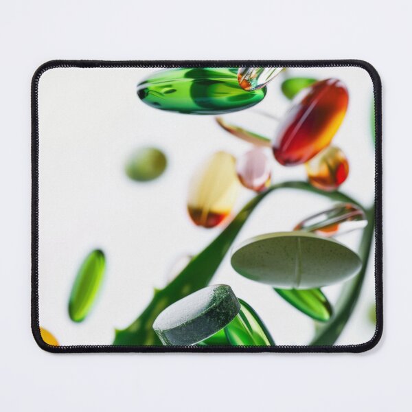 Item preview, Aloe vera leaves and various capsules on white background, AI Generated designed and sold by dvoevnore.