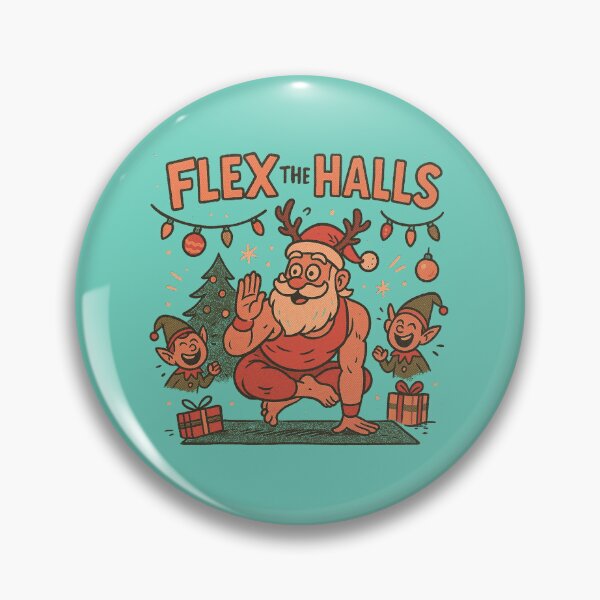 Item preview, Flex The Halls – Hilarious Buff Santa Christmas Yoga designed and sold by Buzzworthy Threads.
