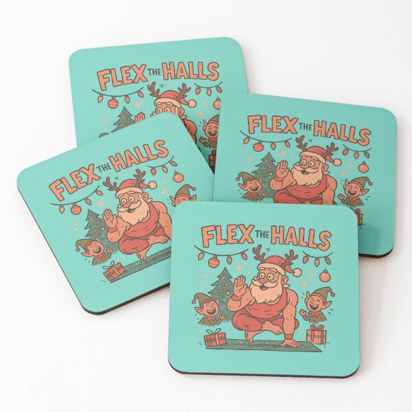 Item preview, Flex The Halls – Hilarious Buff Santa Christmas Yoga designed and sold by Buzzworthy Threads.