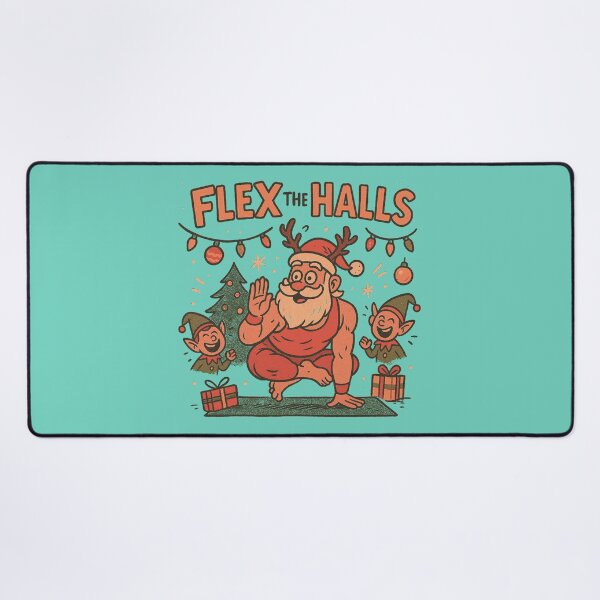 Item preview, Flex The Halls – Hilarious Buff Santa Christmas Yoga designed and sold by Buzzworthy Threads.