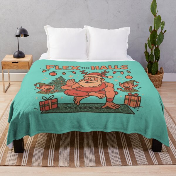 Item preview, Flex The Halls – Hilarious Buff Santa Christmas Yoga designed and sold by Buzzworthy Threads.