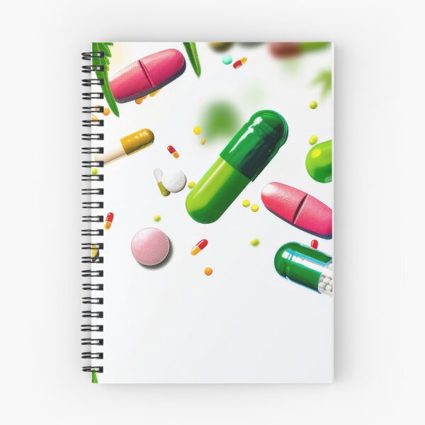 Item preview, Colorful pills and cannabis leaves scattered on white background, AI Generated designed and sold by dvoevnore.