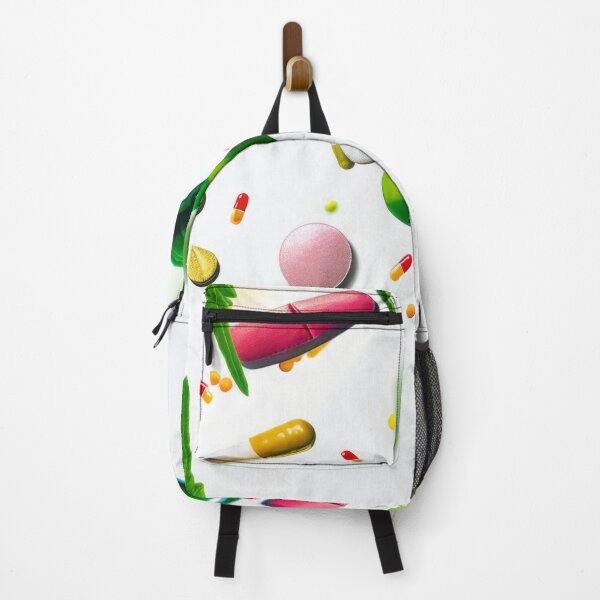 Item preview, Colorful pills and cannabis leaves scattered on white background, AI Generated designed and sold by dvoevnore.