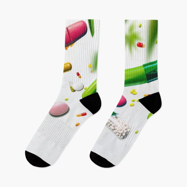 Item preview, Colorful pills and cannabis leaves scattered on white background, AI Generated designed and sold by dvoevnore.