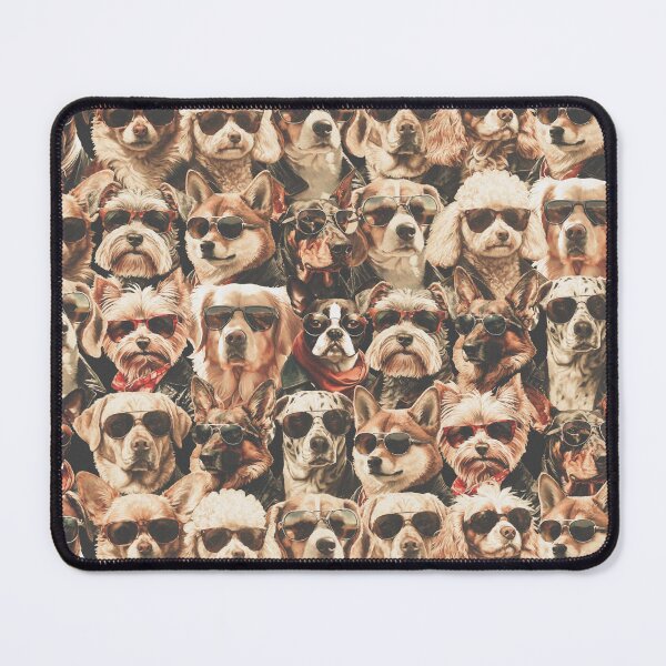 Item preview, Vintage Anthropomorphic Dogs with Sunglasses Pattern | Dog Art designed and sold by UnhingedBird.