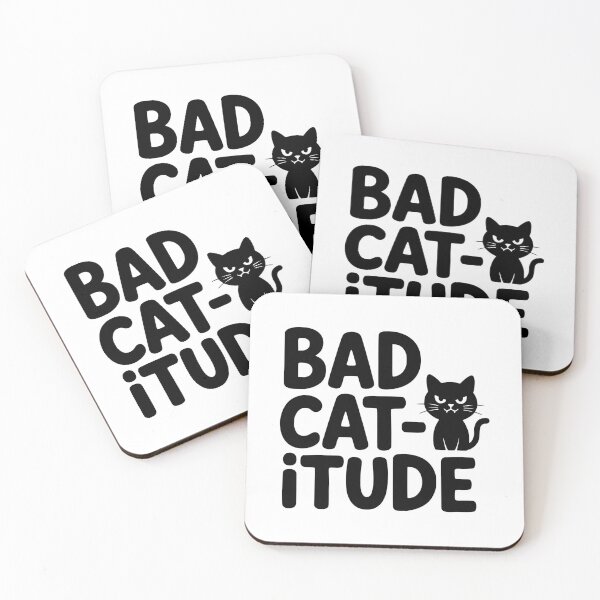Item preview, Bad Catitude! Cute Cat Pun designed and sold by PMCreative.