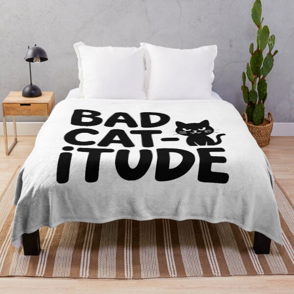 Item preview, Bad Catitude! Cute Cat Pun designed and sold by PMCreative.
