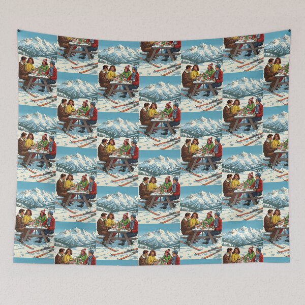 Item preview, Vintage Ski Lodge Friends Winter Picnic designed and sold by TeeARTHY.