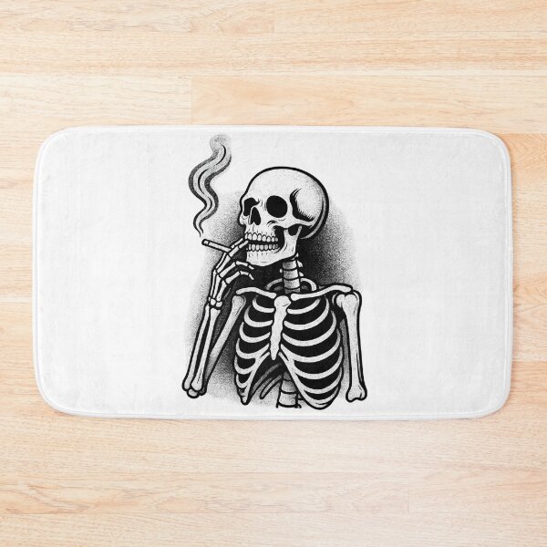 Aperçu de l'œuvre T-shirt d'Halloween horreur squelette fumant – Crâne effrayant et esthétique effrayante créée et vendue par RedVista.