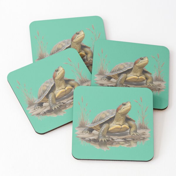 Item preview, Red-Eared Slider Turtle | Hand-Drawn Colored Pencil Wildlife Art designed and sold by BloomStudio1.
