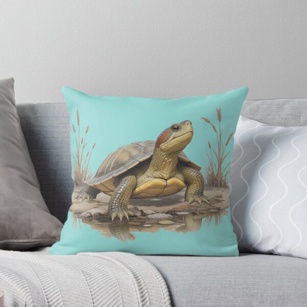 Item preview, Red-Eared Slider Turtle | Hand-Drawn Colored Pencil Wildlife Art designed and sold by BloomStudio1.