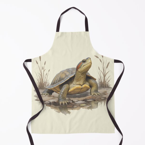 Item preview, Red-Eared Slider Turtle | Hand-Drawn Colored Pencil Wildlife Art designed and sold by BloomStudio1.