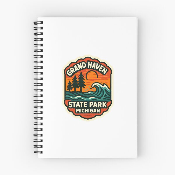 Item preview, Grand Haven State Park Sticker – Colorful Michigan Beach Scene designed and sold by BoldApparel.