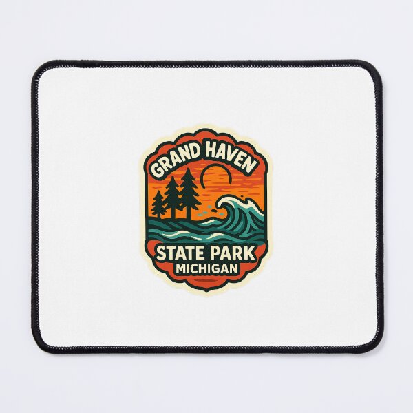 Item preview, Grand Haven State Park Sticker – Colorful Michigan Beach Scene designed and sold by BoldApparel.
