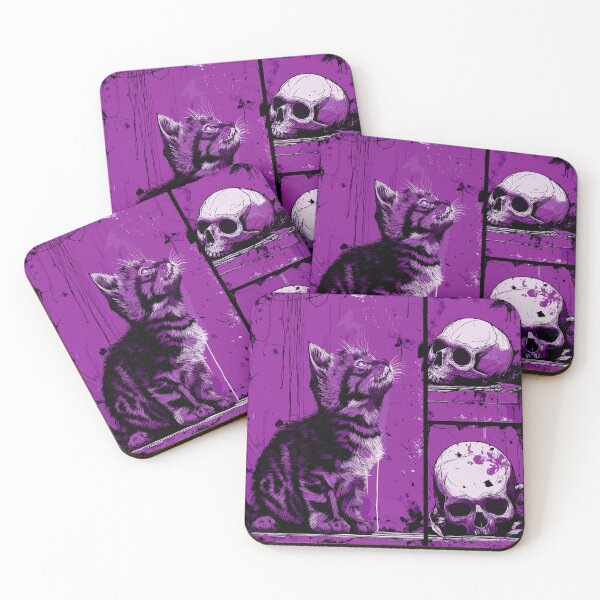 Item preview, Cute kitten and skull designed and sold by drizzd.