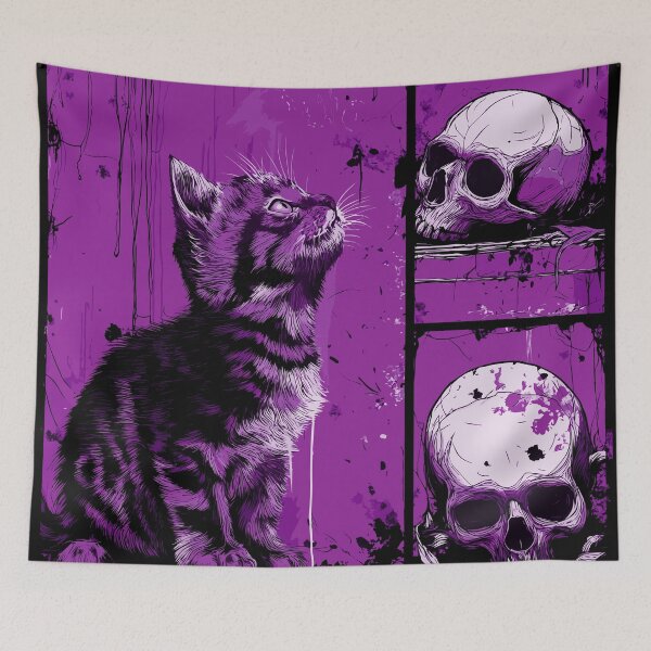 Item preview, Cute kitten and skull designed and sold by drizzd.
