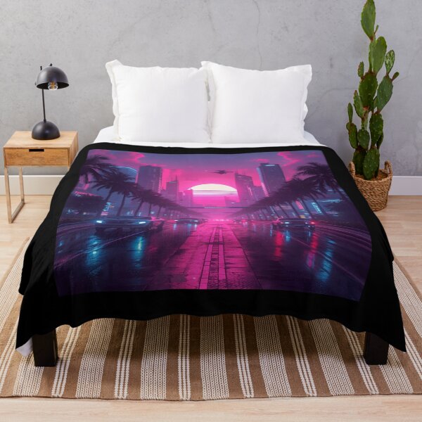 Item preview, Vapor Skyline - Dreamy Neon Cityscape designed and sold by ChicTrendz.