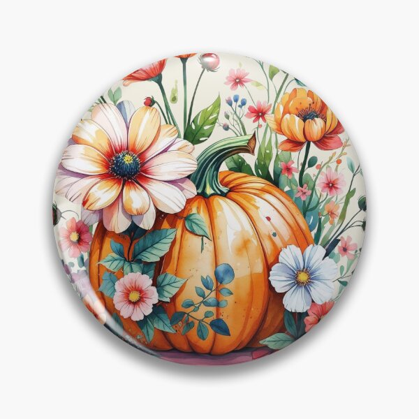 Item preview, Cute Fall Vibe Floral Pumpkin Art for Halloween, Autumn Season and thanksgiving  designed and sold by RSDigitalPrintDesign.