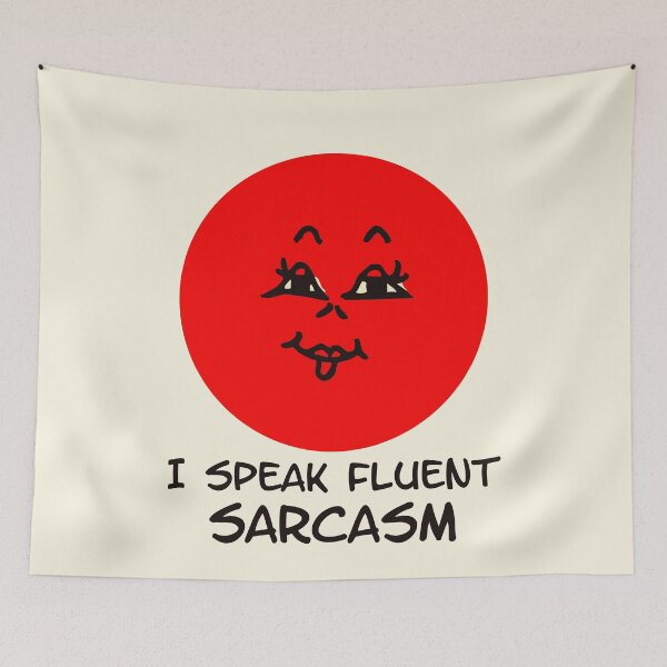 Item preview, I Speak Fluent Sarcasm Funny Red Face Design designed and sold by Victor Shadehorn.