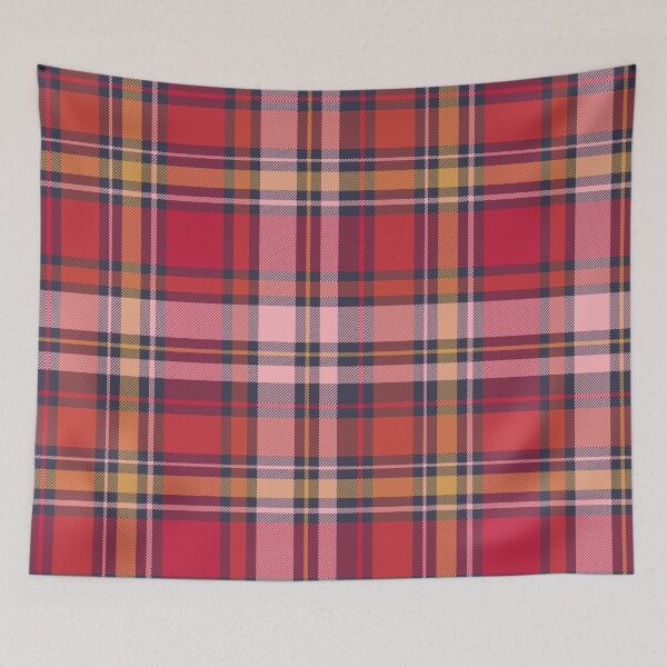Item preview, Tartan Plaid Navy Blue - Red - Orange designed and sold by AycaAtalay.