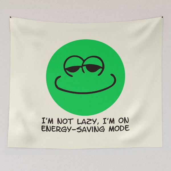 Item preview, I’m Not Lazy I’m on Energy Saving Mode Chill Frog Face designed and sold by Victor Shadehorn.