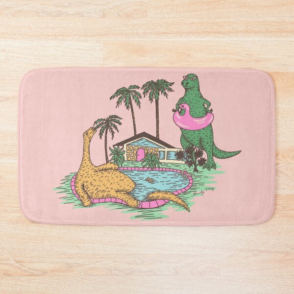 Item preview, Palm Springs Dinosaurs Pool Scene designed and sold by illucalliart.