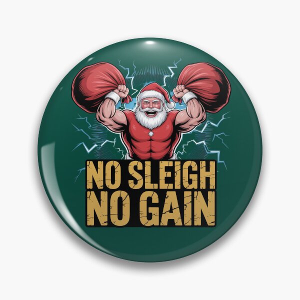 Item preview, No Sleigh No Gain – Funny Christmas Gym Santa Design designed and sold by HolisticFurArt.