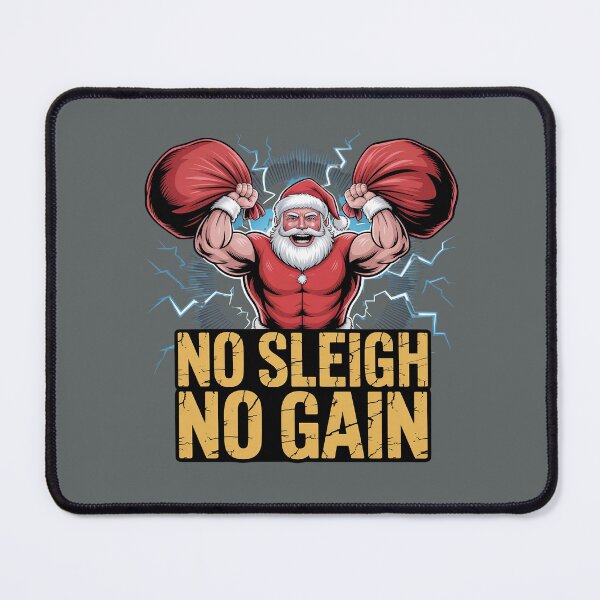 Item preview, No Sleigh No Gain – Funny Christmas Gym Santa Design designed and sold by HolisticFurArt.