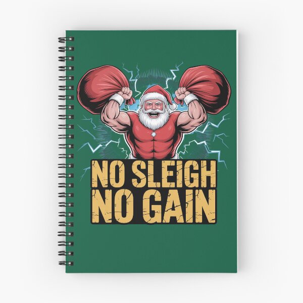Item preview, No Sleigh No Gain – Funny Christmas Gym Santa Design designed and sold by HolisticFurArt.