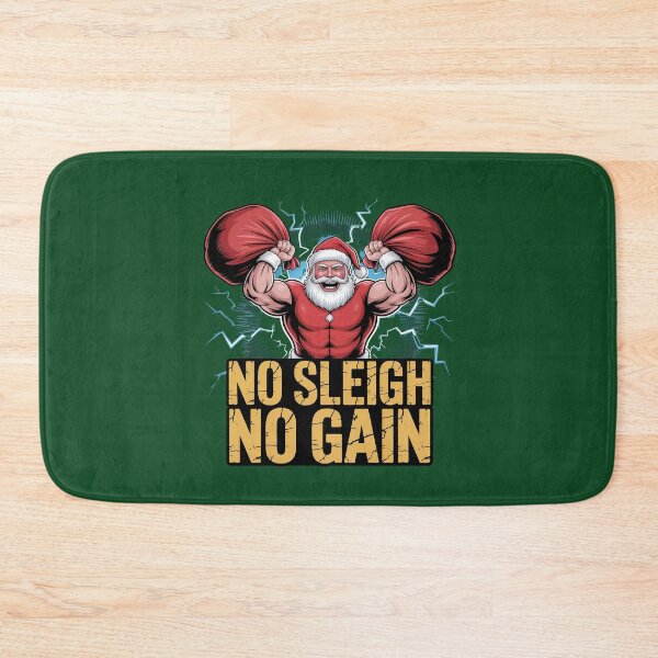 Item preview, No Sleigh No Gain – Funny Christmas Gym Santa Design designed and sold by HolisticFurArt.