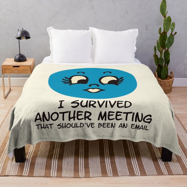 Item preview, I Survived Another Meeting Funny Blue Face Design designed and sold by Victor Shadehorn.