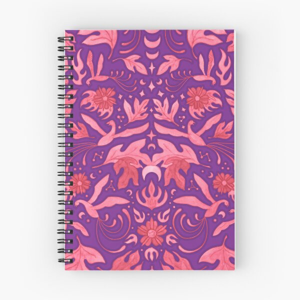 Item preview, Phoenix Damask in Bright Purple and Red designed and sold by AycaAtalay.
