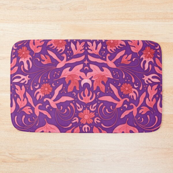 Item preview, Phoenix Damask in Bright Purple and Red designed and sold by AycaAtalay.