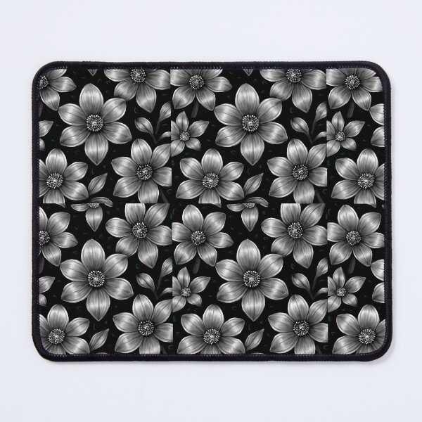 Item preview, Black & silver colour flowers flowers pattern  designed and sold by Chirayu1111.