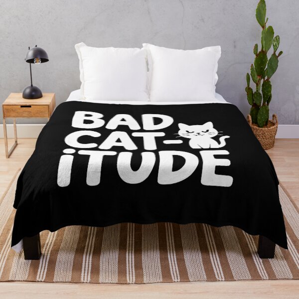 Item preview, Bad Catitude! Funny Cat Pun designed and sold by PMCreative.