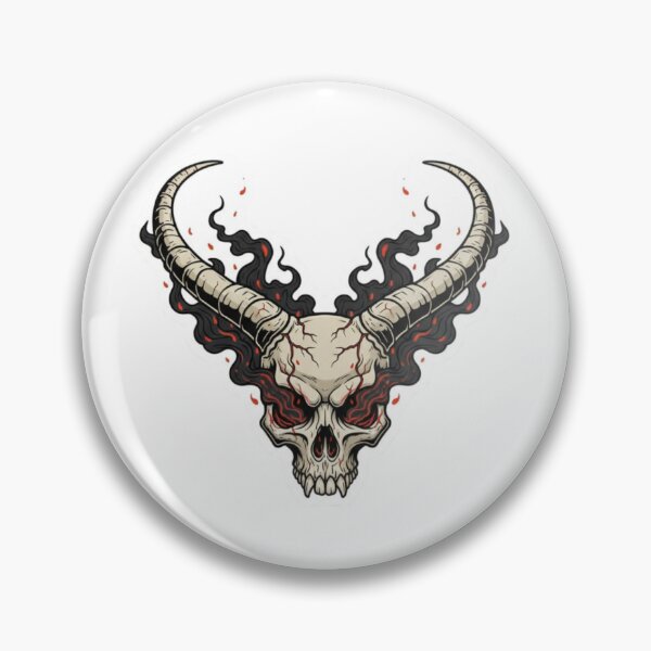 Item preview, Infernal Skull with Fiery Horns designed and sold by PrintBreeze.