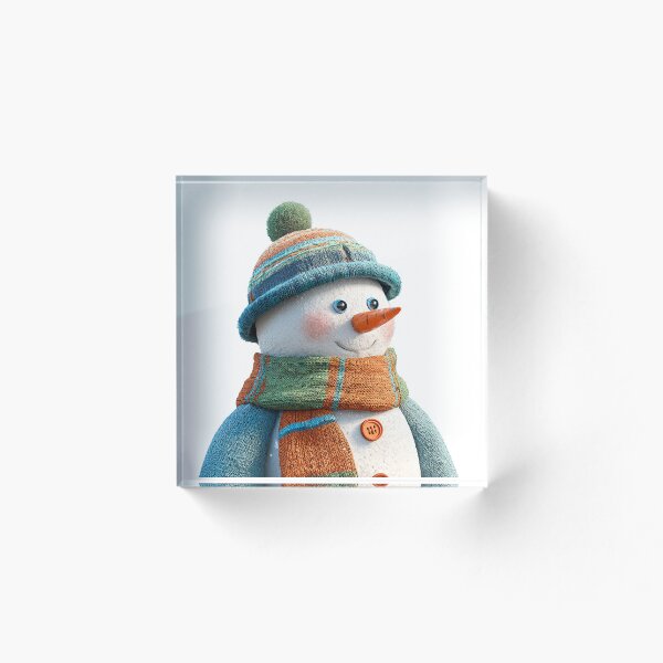 Artikelvorschau, Süßer Schneemann in bunter Winterstrickmode entworfen und verkauft von StudioDina.