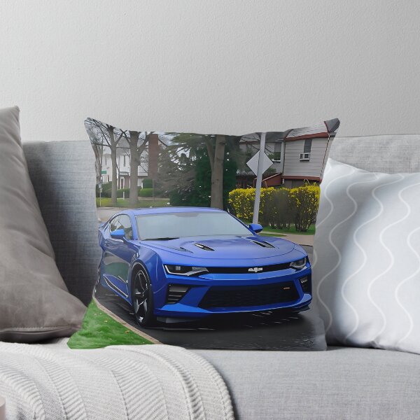 Item preview, My Hyper Blue Metallic Camaro Parked on Suburban Street designed and sold by letsnvision.