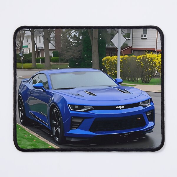 Item preview, My Hyper Blue Metallic Camaro Parked on Suburban Street designed and sold by letsnvision.