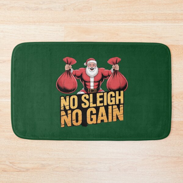 Item preview, No Sleigh No Gain – Strong Santa Christmas Fitness Design designed and sold by HolisticFurArt.