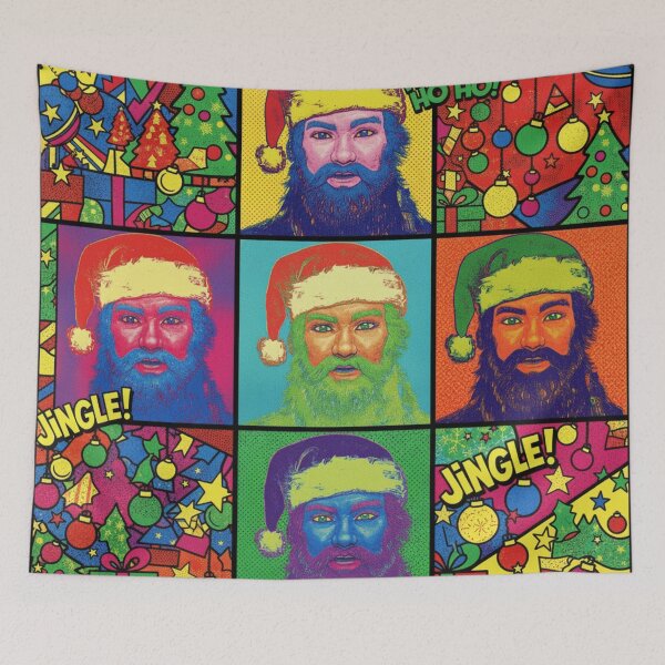 Aperçu de l'œuvre Père Noël Pop Art créée et vendue par Late Theory.
