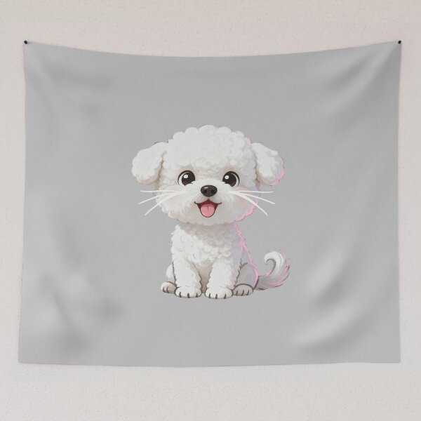 Item preview, Fluffy White Pup Smile designed and sold by LuckCraftStudio.