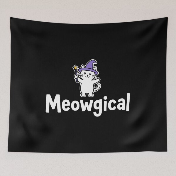 Item preview, Meowgical! Funny Cat Wizard Pun designed and sold by PMCreative.