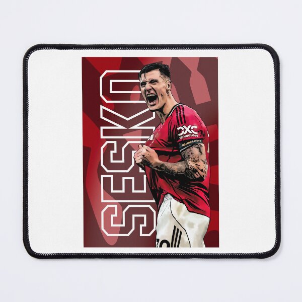 Item preview, Benjamin Šeško – Manchester United’s New Striking Sensation Artwork by GrizzlyGFX | First Goal at Old Trafford designed and sold by GrizzlyCollective.