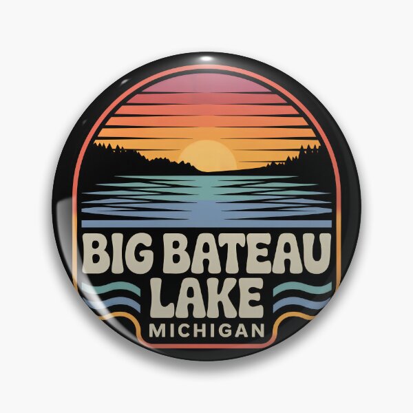 Item preview, Big Bateau Lake, Michigan Retro Sunset designed and sold by TheOldMittenIllustrated.