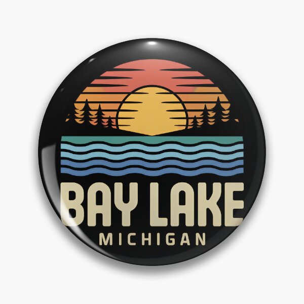 Item preview, Bay Lake, Michigan Retro Sunset designed and sold by TheOldMittenIllustrated.