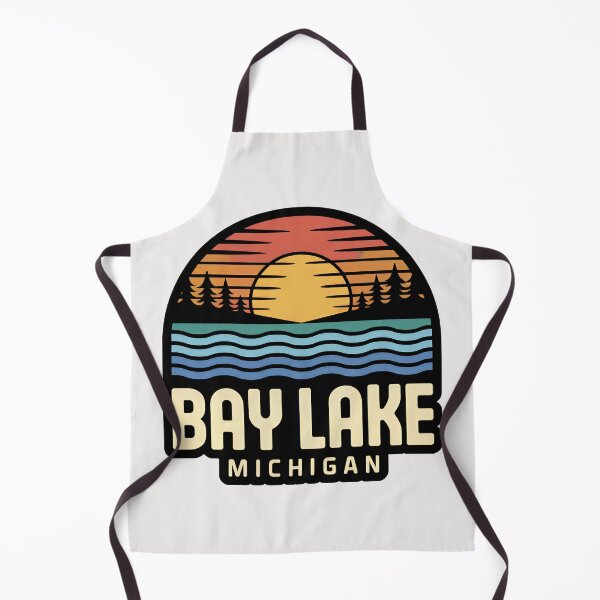 Item preview, Bay Lake, Michigan Retro Sunset designed and sold by TheOldMittenIllustrated.