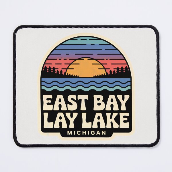 Item preview, East Bay Lake, Michigan Retro Sunset designed and sold by TheOldMittenIllustrated.