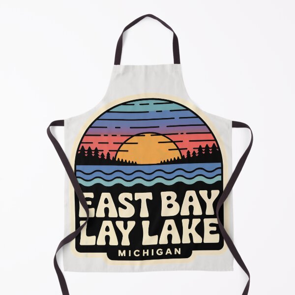 Item preview, East Bay Lake, Michigan Retro Sunset designed and sold by TheOldMittenIllustrated.